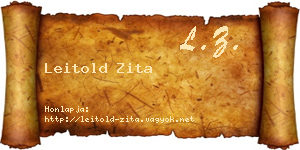 Leitold Zita névjegykártya